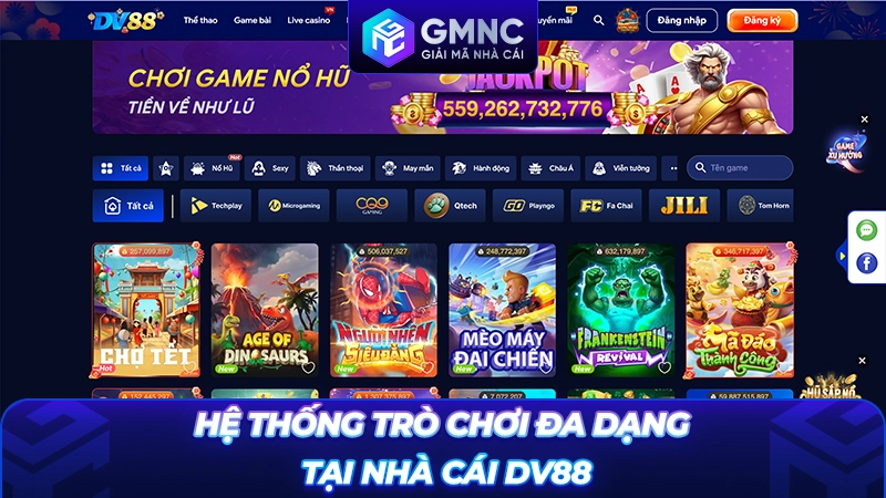 Hệ thống trò chơi đa dạng tại nhà cái DV88