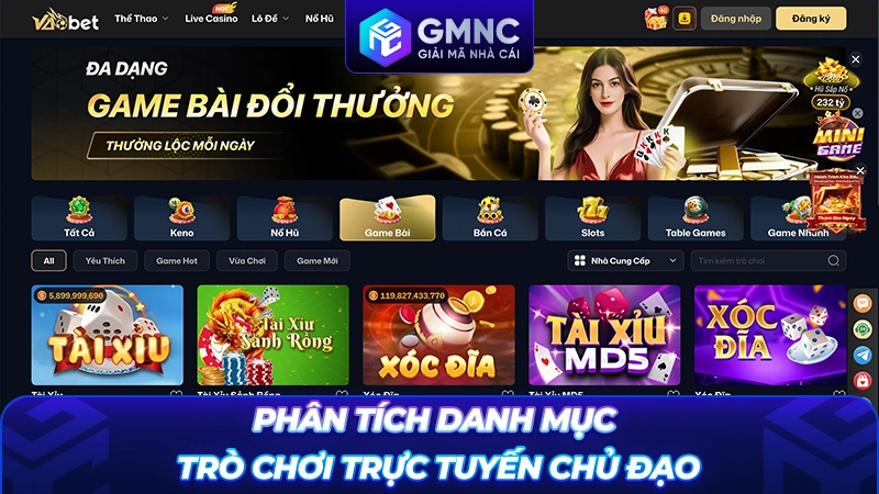 Phân tích danh mục trò chơi trực tuyến chủ đạo
